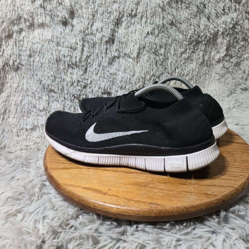 Nike Free Flyknit Breathable Black Athletic Running Low Top Sneaker Size 12.5 - Picture 9 of 10